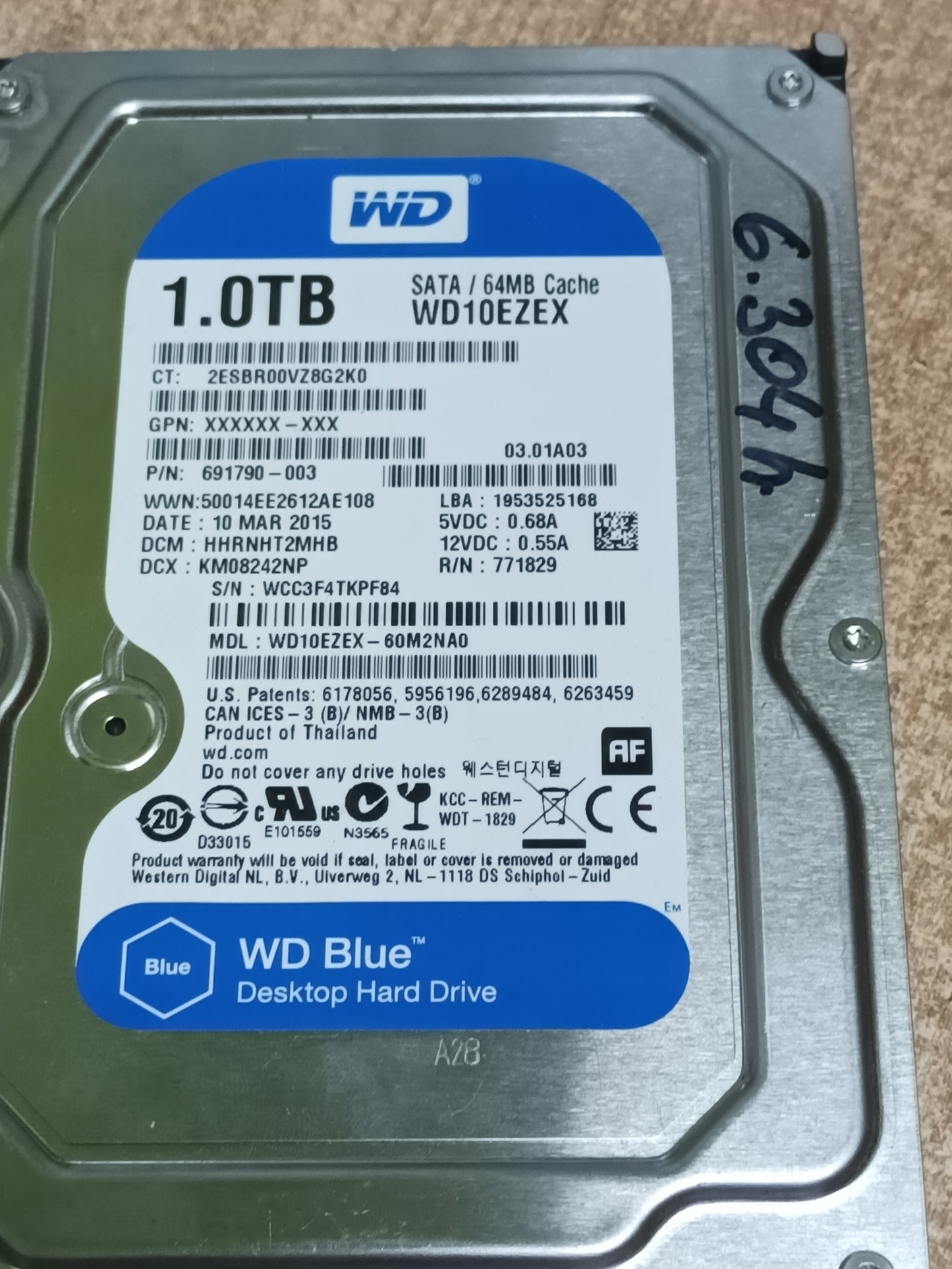 disco hdd 1tb, 3.5, WD, con informe