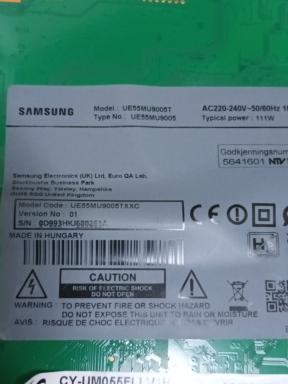 BN44-00911A, de SAMSUNG UE55MU9005T