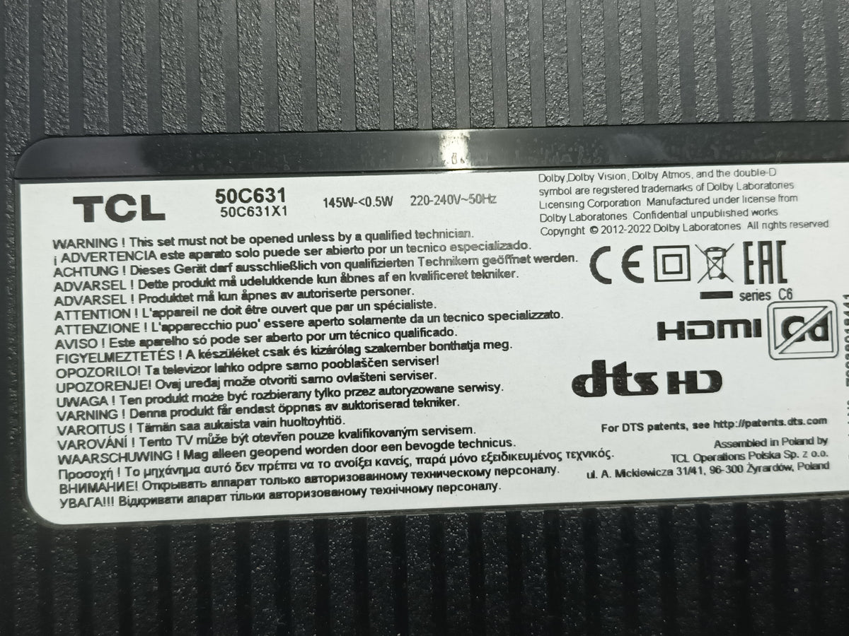 Kit Tiras LED de TCL 50C631, (SKU-231)