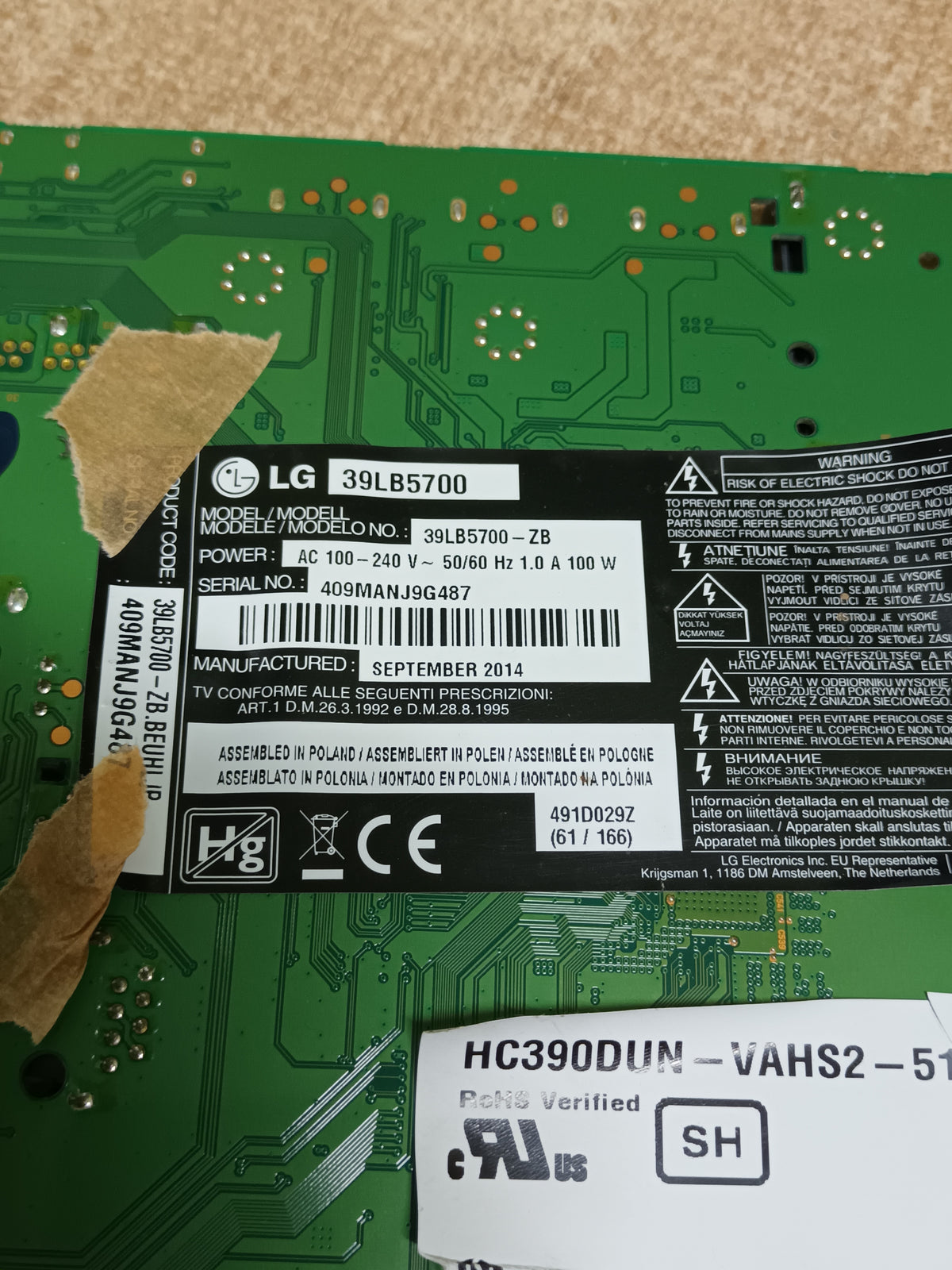 EAX65610904(1.0), de LG39LB5700