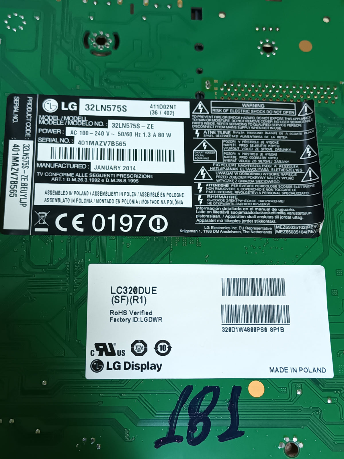 6870C-0452A, de LG32LN575S