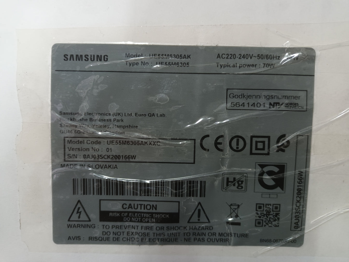 BN44-00806A, de tv Samsung UE55M6305AK,
