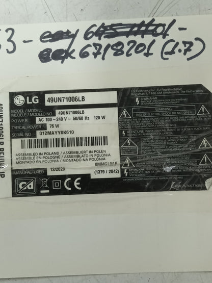 EAX67189201(1.7) de tv LG49UN71006LB
