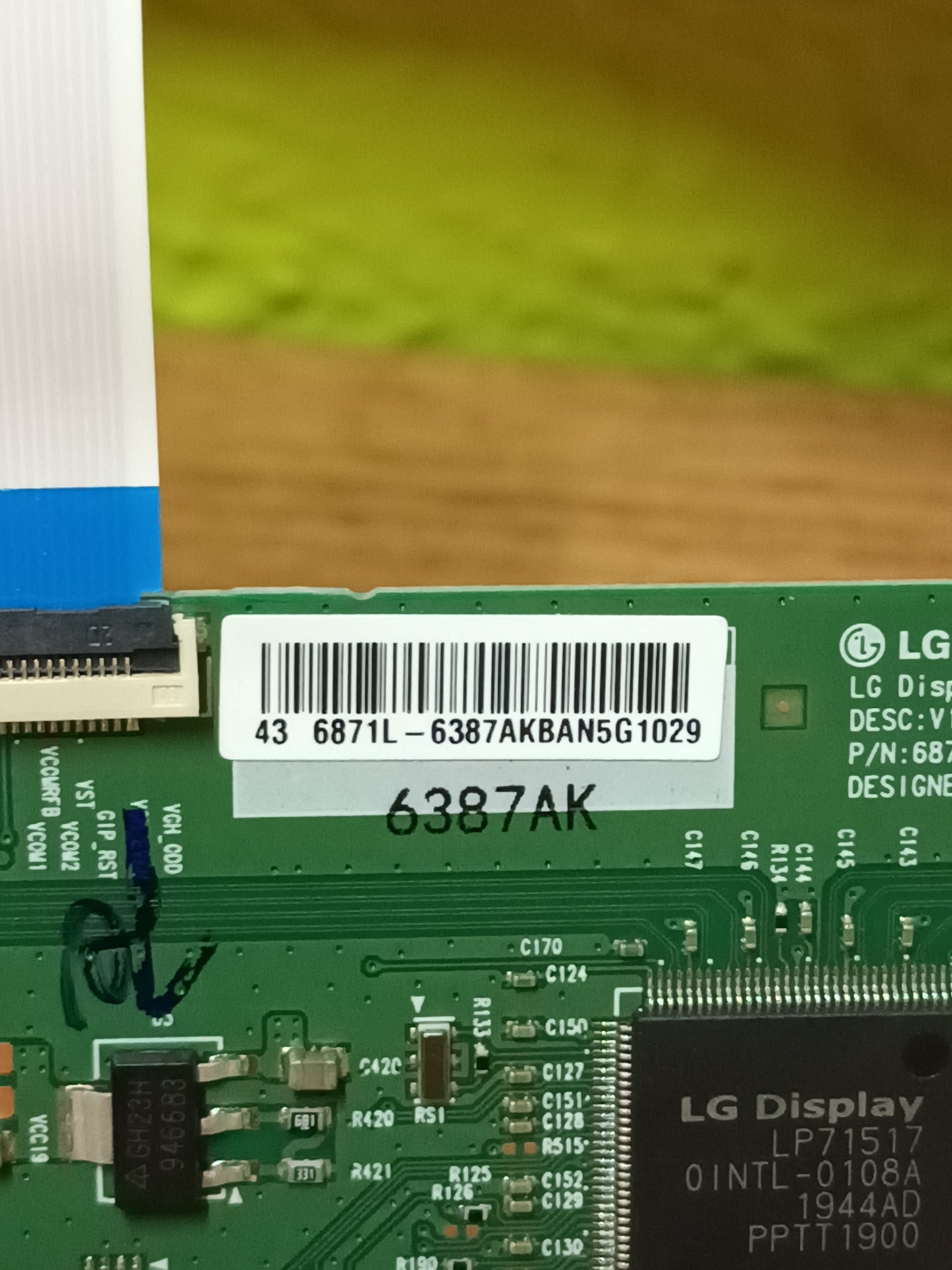 PLACA T-COM, 6870C-0805A, desmontada de TV TOSHIBA 43UL4B63DG