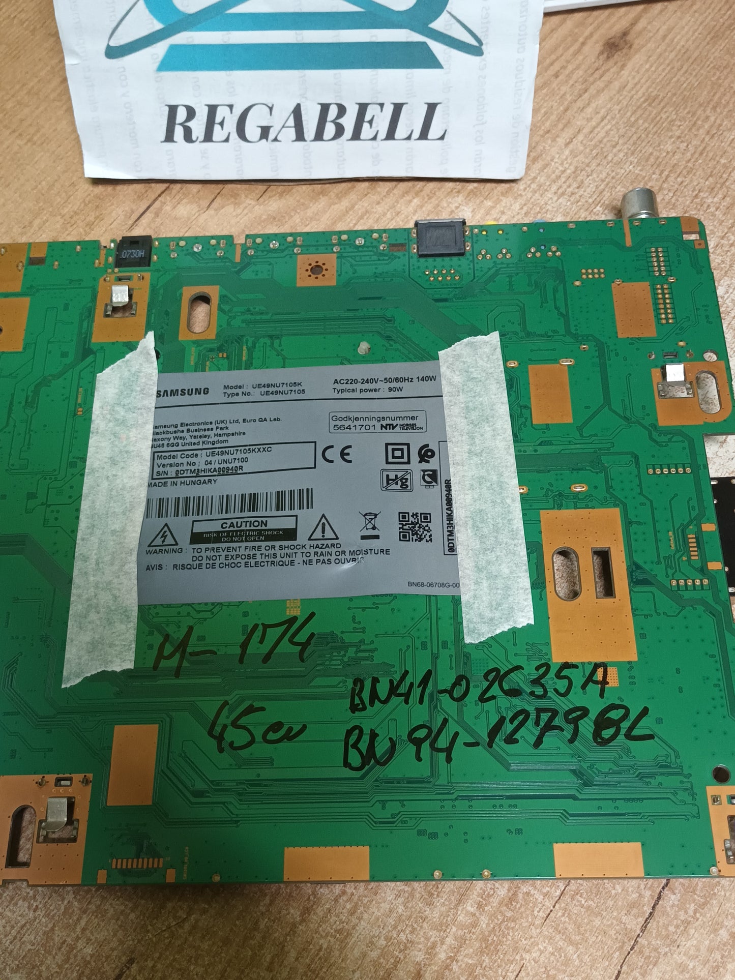 PLACA MAIN, BN41-02635A, BN94-12798L, de tv SAMSUNG UE49NU7105K