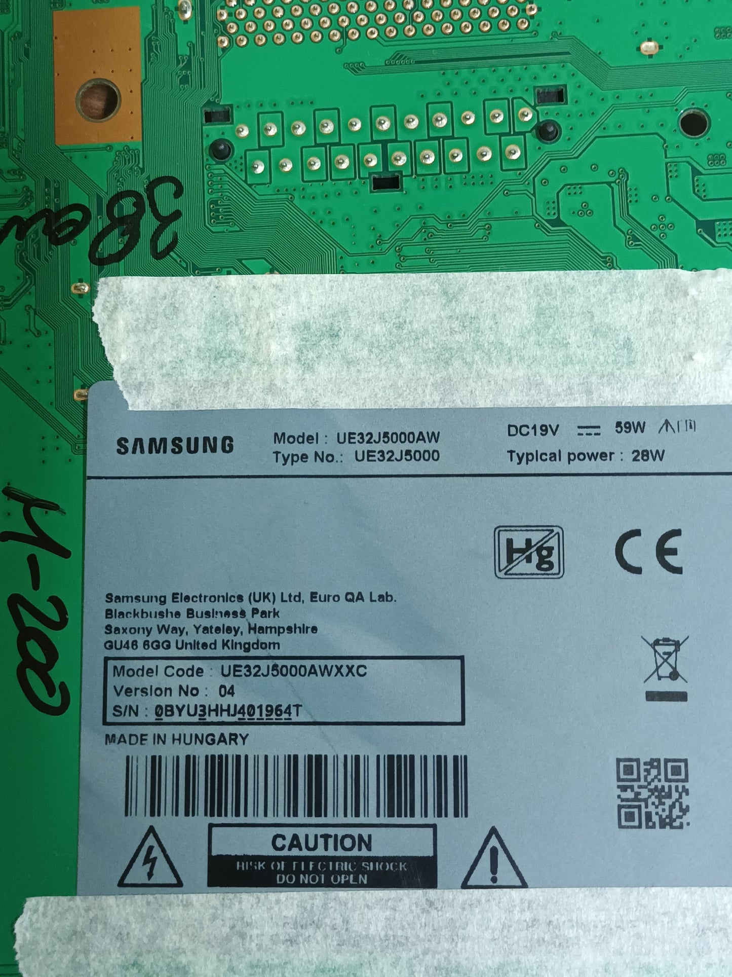 PLACA MAIN, BN41-02358B, BN94-08230H, de TV SAMSUNG UE32J5000AW
