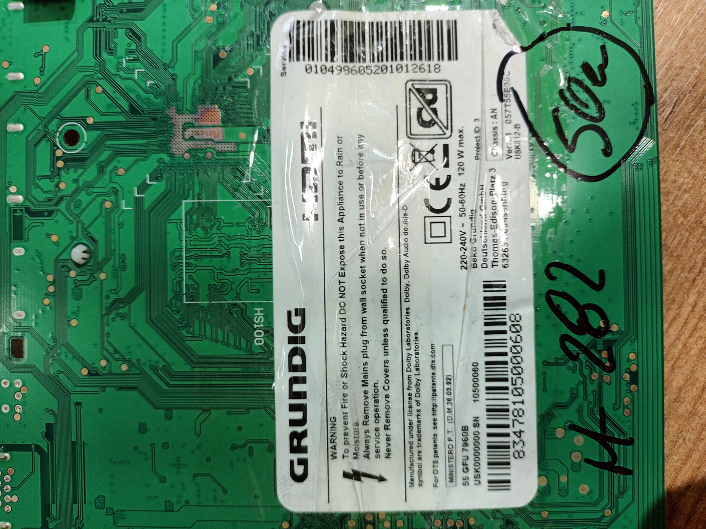 PLACA MAIN ZG2190-24, de tv GRUNDIG 55GFU7906B,