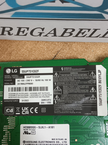 Placa main, EAX69715102(1.0), EBT66626403, NUEVA SIN USAR, de tv LG55UP751C0ZF