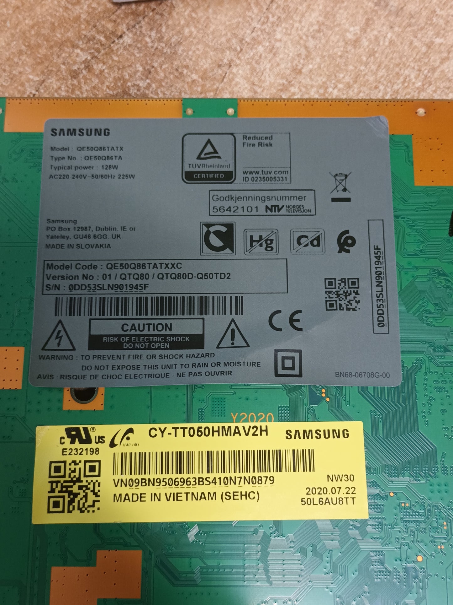 PLACA MAIN, BN41-02749A, BN94-16171L, de tv SAMSUNG UE50NU8075T, NUEVA SIN USAR