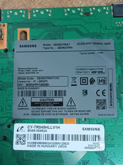 PLACA INVERTER, BN44-00978A, de tv SAMSUNG QE49Q70RAT, NUEVA SI USAR