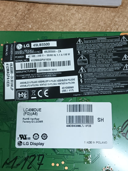 PLACA MAIN EAX65361505(1.0), EBT62973012, de tv LG49LB5500