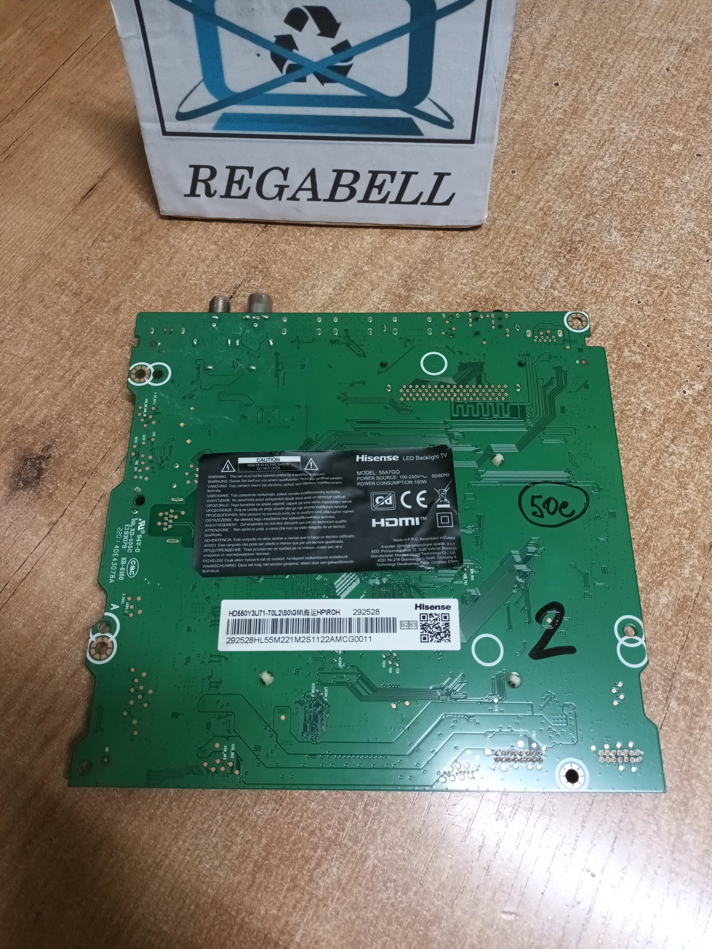 PLACA MAIN, RSAG7.820.11592/R0H, de TV HISENSE 55A7GQ.