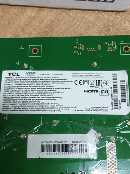 Placa main, 40-R51MPE-MAA2HG, de tv TCL 55P635, ES NUEVA SIN USAR,