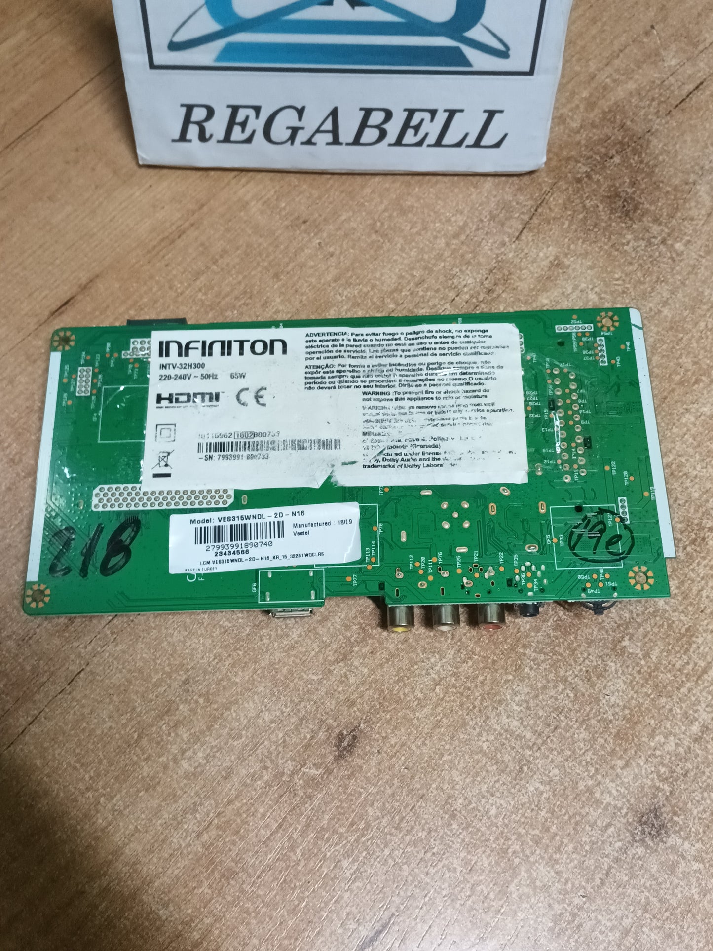 Placa main, 17MB140, de tv, INFINITON INTV-32H300,