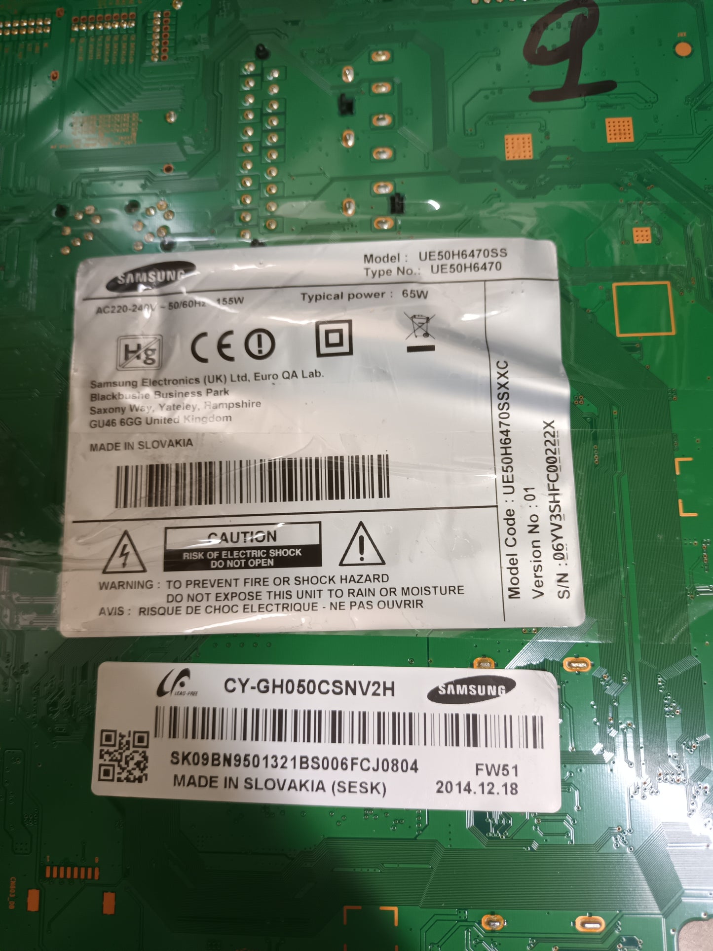 PLACA T-COM, E88441 , de TV SAMSUNG UE50H6470SS