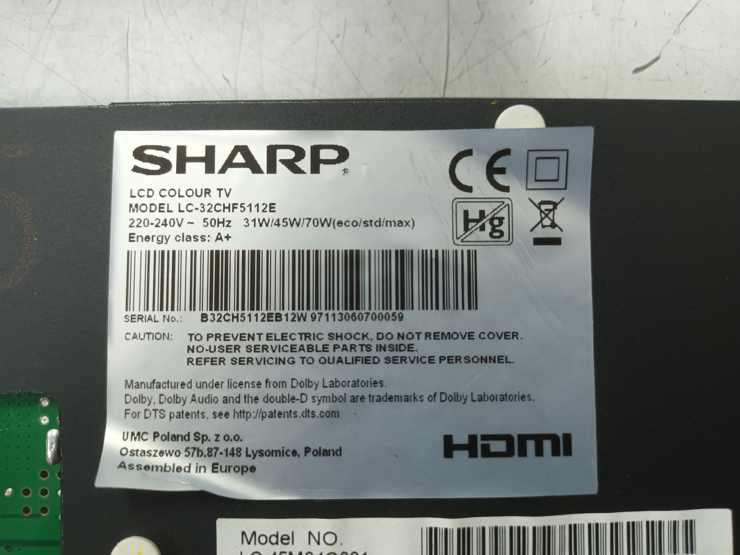 TP.MS3463S.PB711 PLACA MAIN, de TV SHARP LC-32CHF5112E,