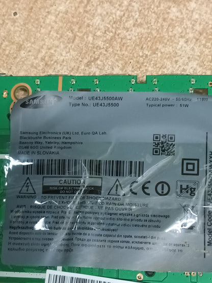 PLACA MAIN, BN41-02353B, BN94-09121Q, de TV SAMSUNG UE43J5500AW,
