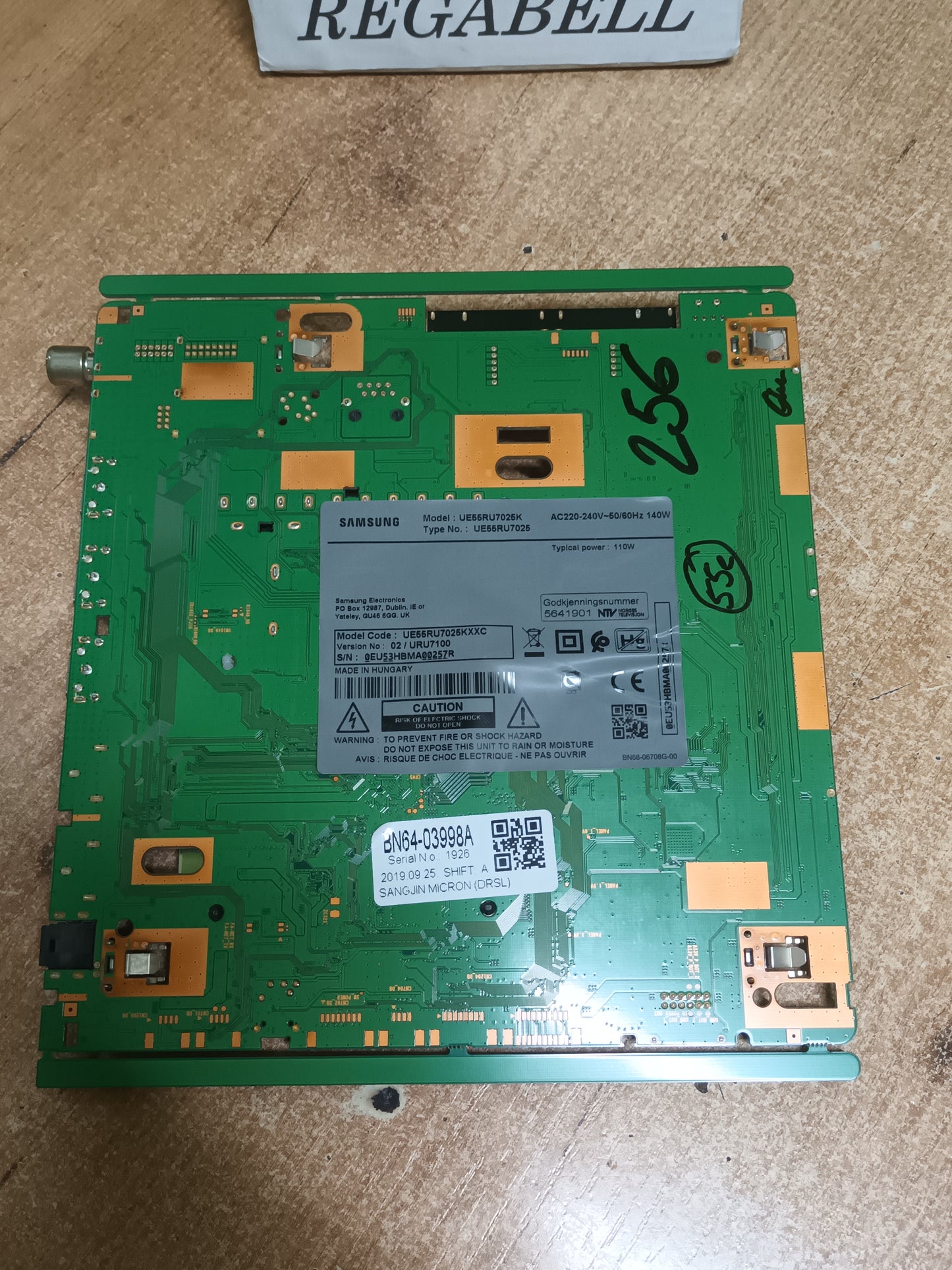 PLACA MAIN, BN41-02703A, BN94-14200A, de tv SAMSUNG UE55RU7025K,