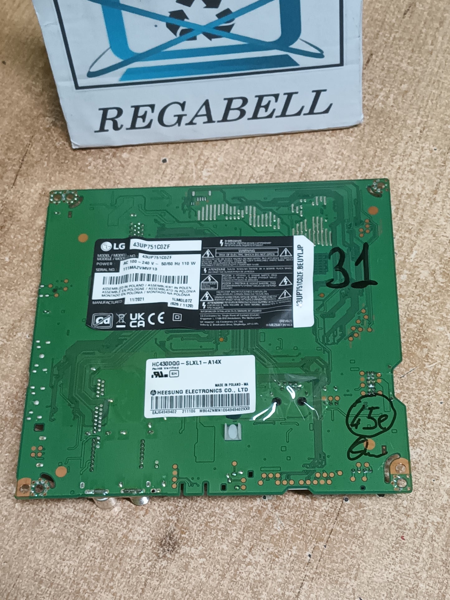 Placa main, EAX69532504(1.0), de TV LG43UP751C0ZF