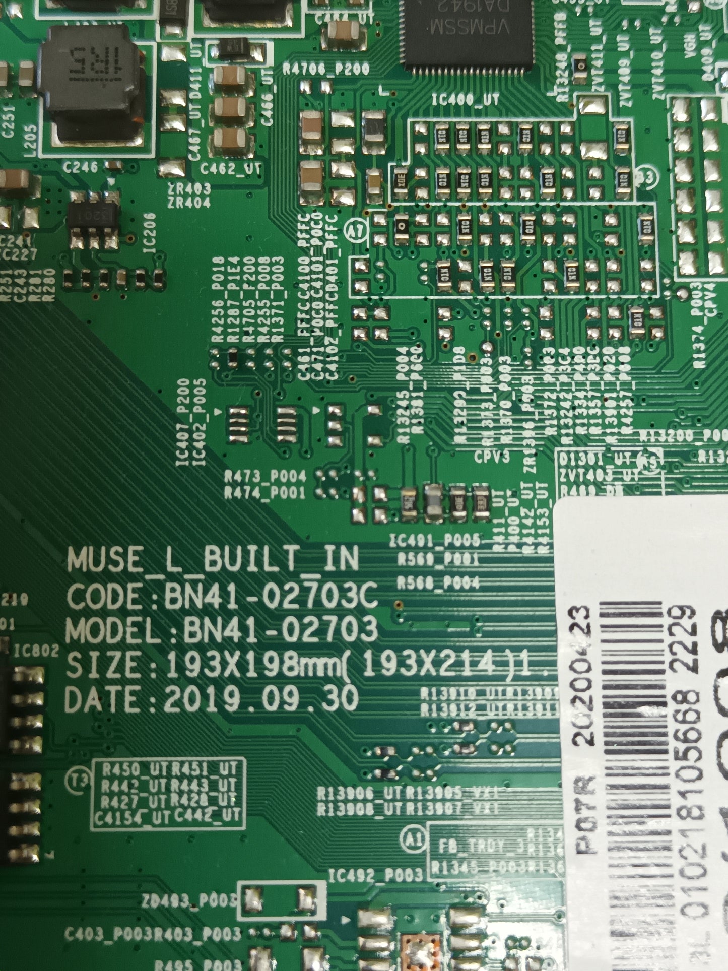 PLACA MAIN, BN41-02703C, BN94-15013L, de tv SAMSUNG UE55RU7072U,