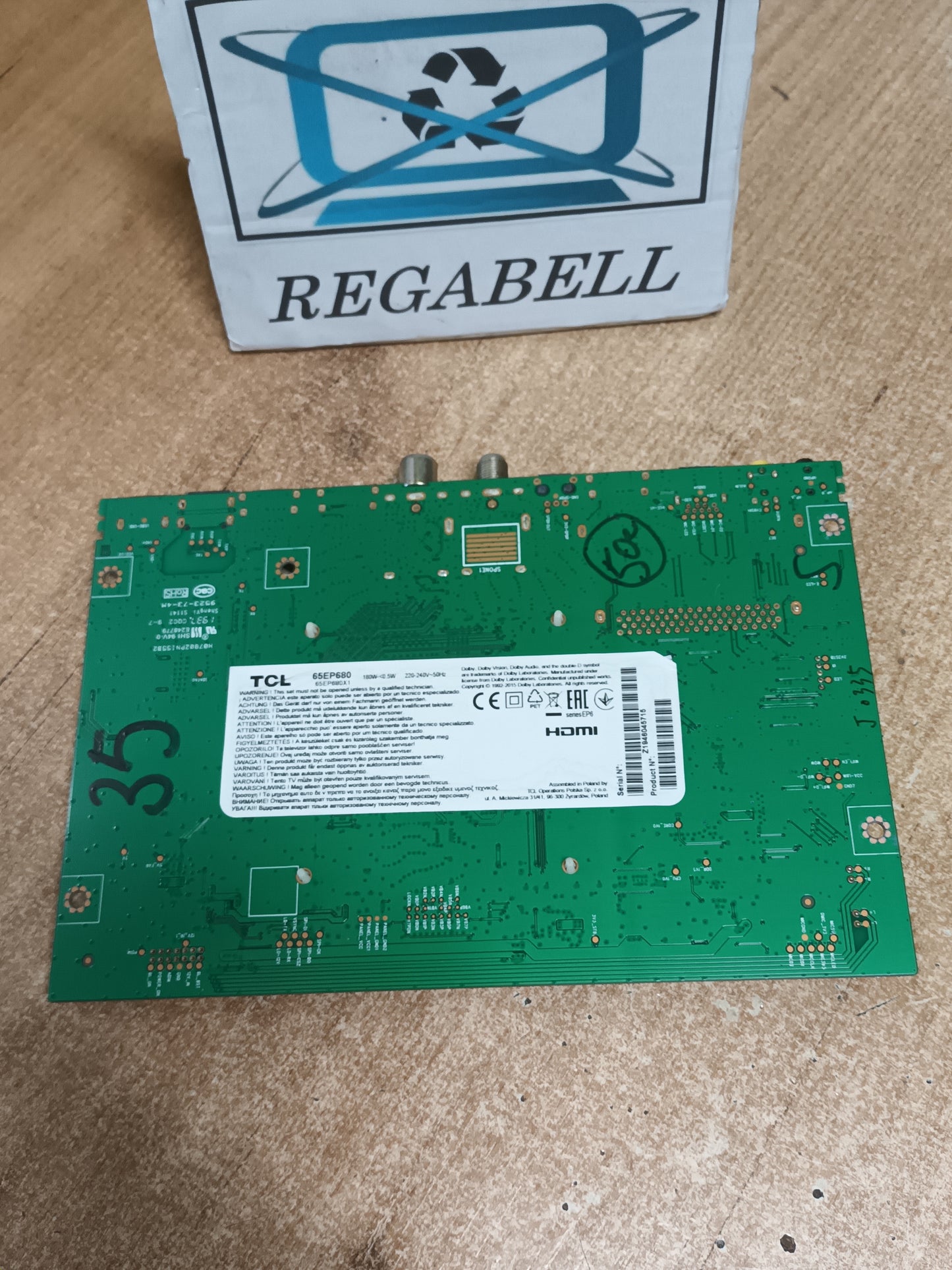 Placa main, 40-RT51H1-MAD2HG, de una tv TCL 65EP680,
