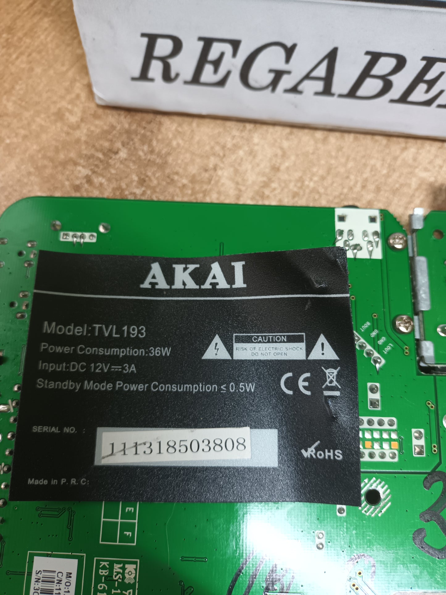 Placa main, CV9202L-K, de TV AKAI TVL193,