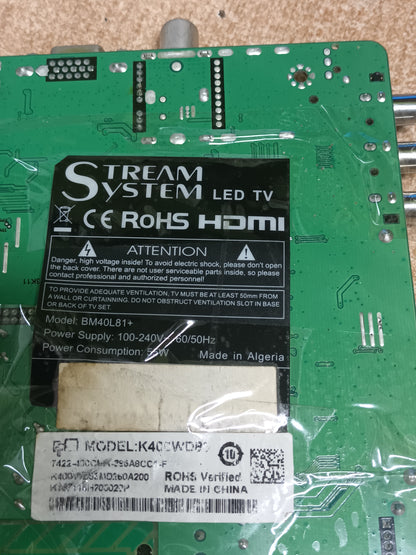 PLACA MAIN, MDS3663-T8C1, de tv STREAM SYSTEM BM40L81+