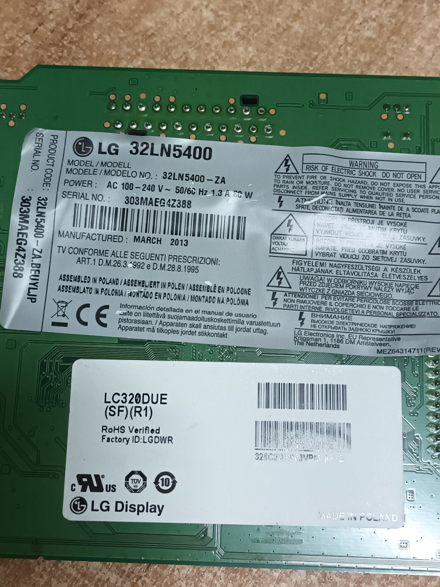 PLACA MAIN, EAX64891402(1.0), de TV LG32LN5400