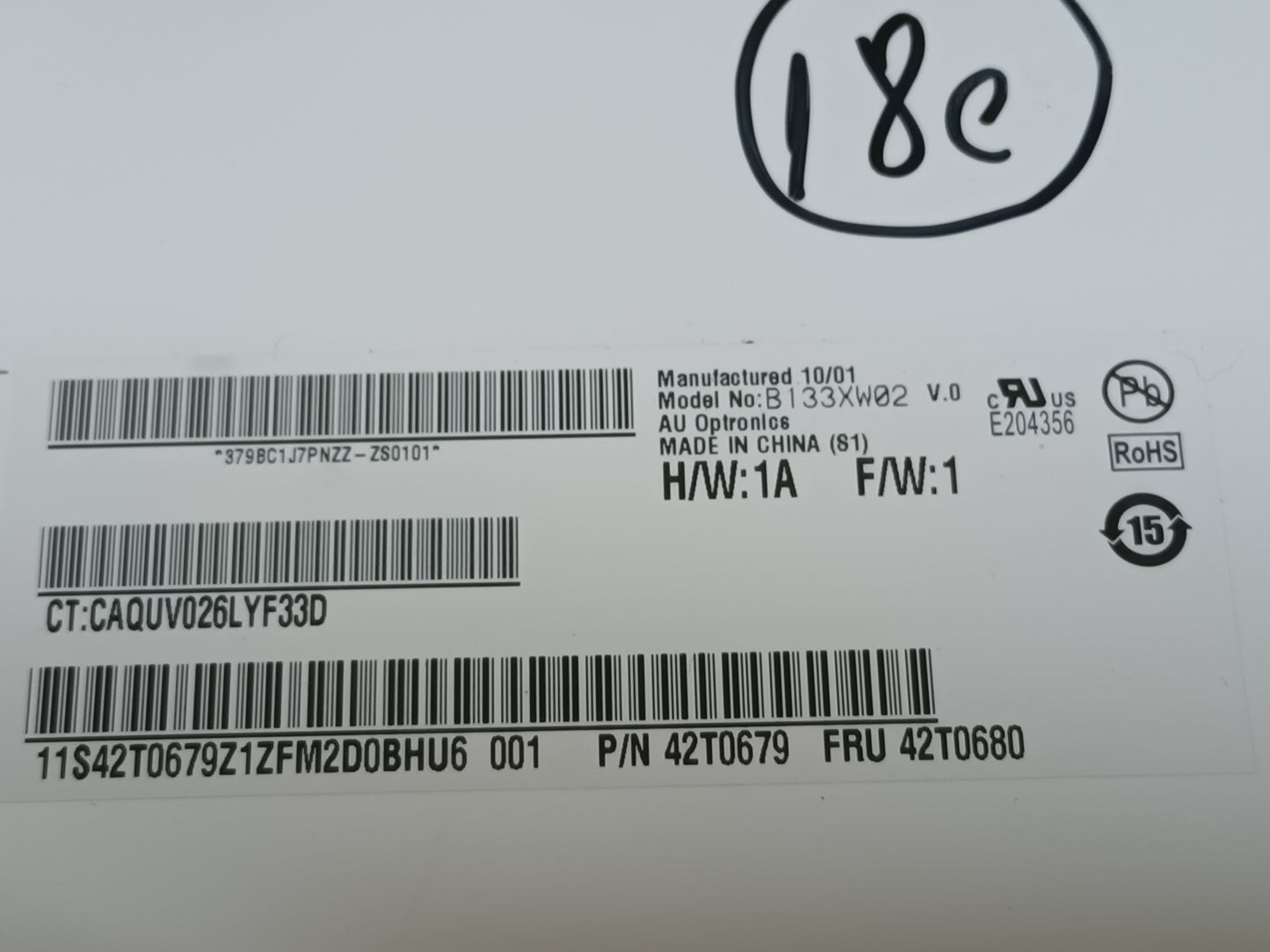 Pantalla B133XW02 V.0,
