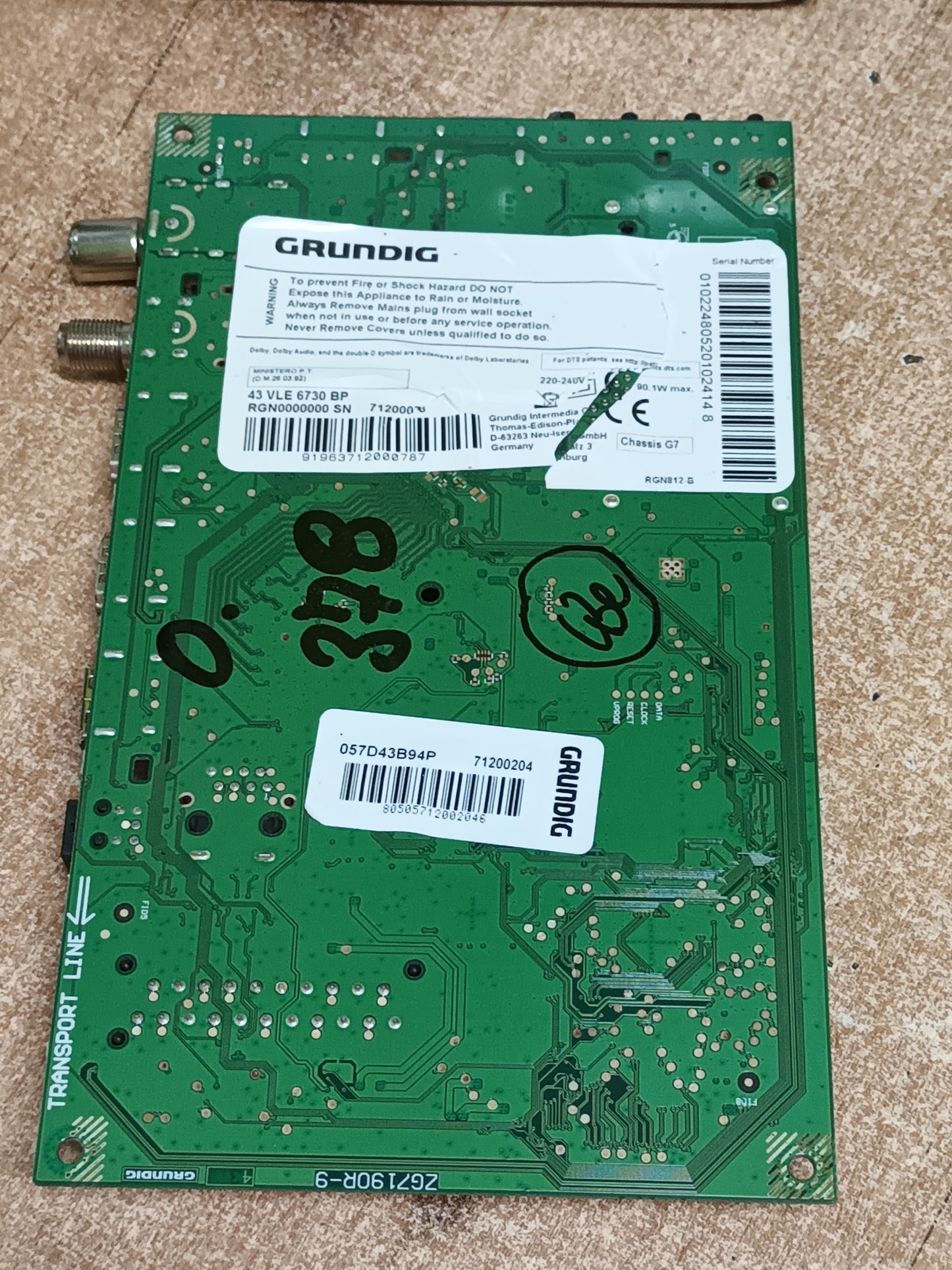 PLACA MAIN, ZG7190R-9, de tv GRUNDIG 43VLE6730BP