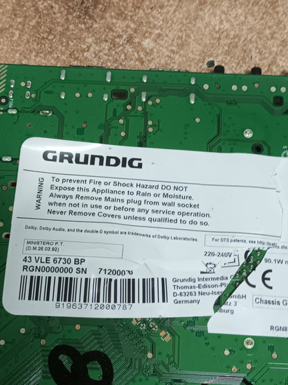 PLACA MAIN, ZG7190R-9, de tv GRUNDIG 43VLE6730BP