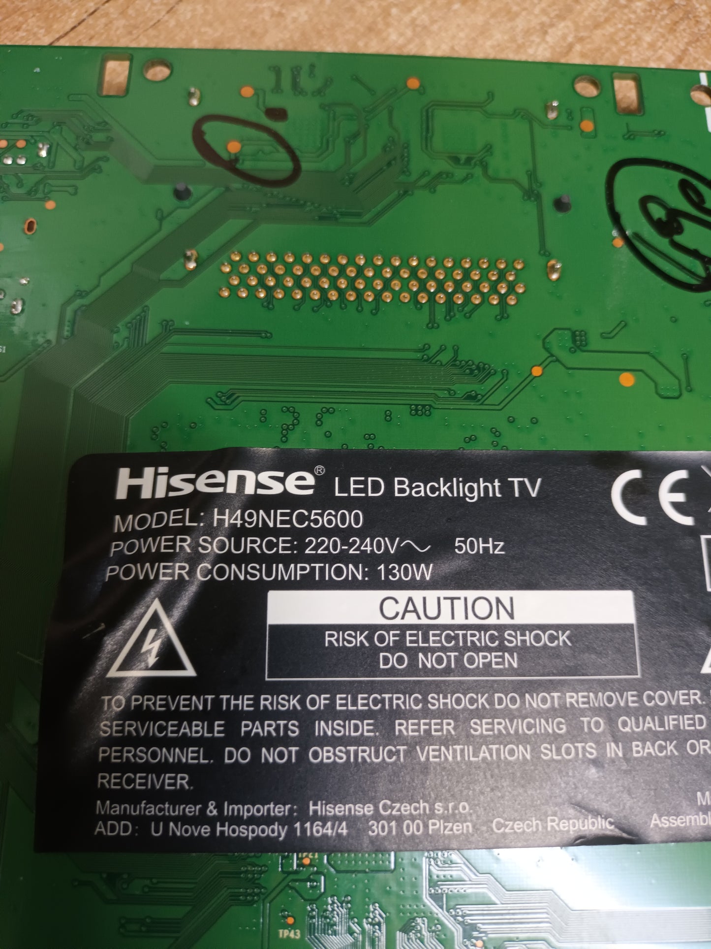 PIES TV HISENSE H49NEC5600, ref.(P.80)