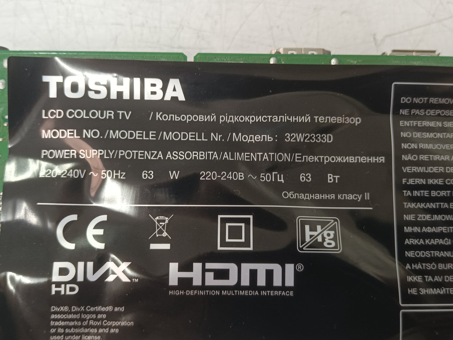 PEANA TV TOSHIBA 32W2333D, (ref.55)