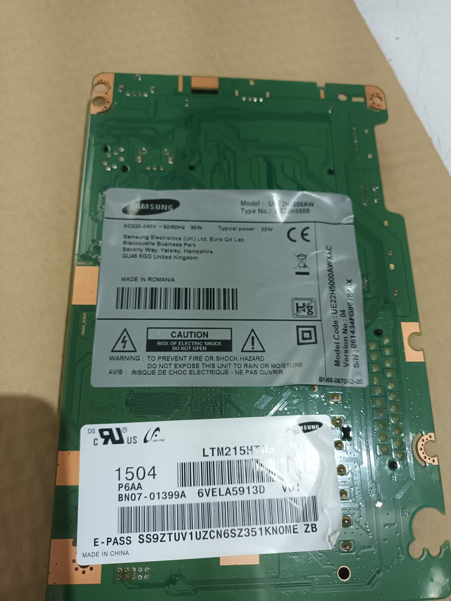 SAMSUNG UE22H5000AW, componentes de tv, (ref-9)