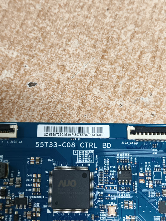 PLACA T-COM, 55T33-C08, desmontada de TV TD SYSTEMS K50DLX9US,