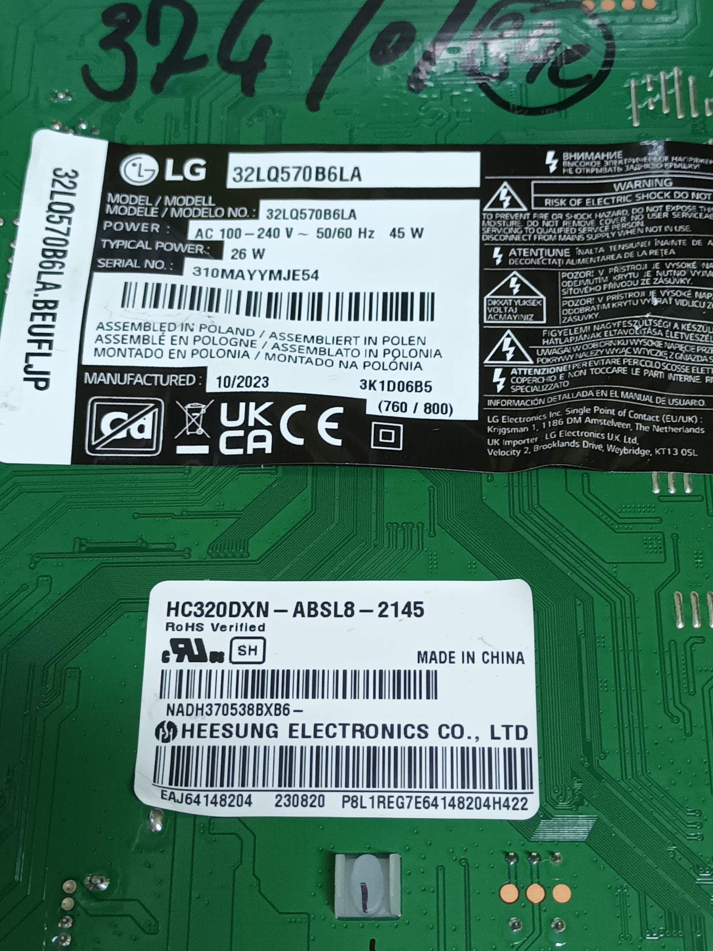 PLACA MAIN, EAX69822904(1.1), de TV &nbsp;LG32LQ570B6LA,