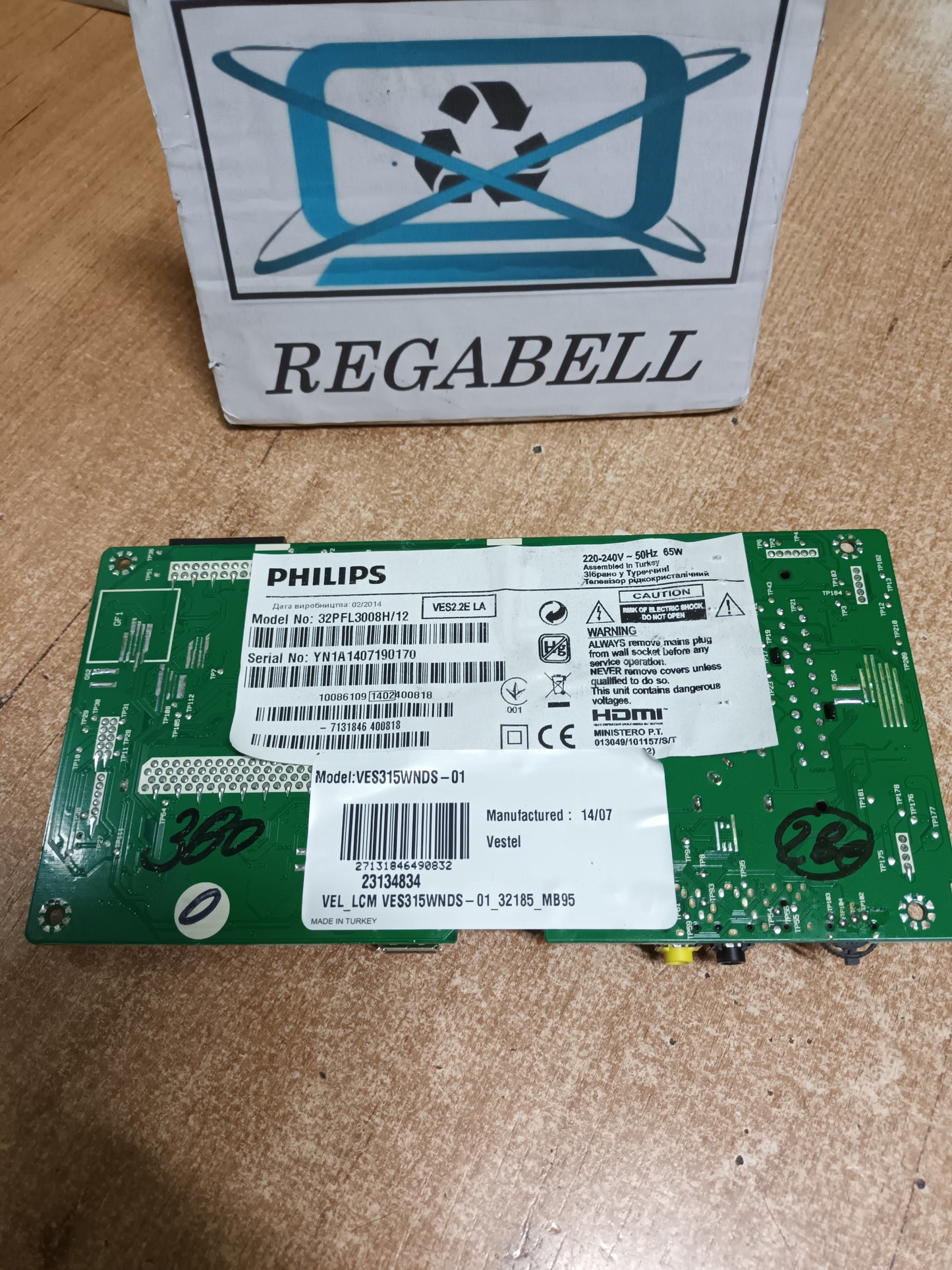 VESTEL 17MB95S-1, PLACA MAIN, de TV PHILIPS 32PFL3008H/12,