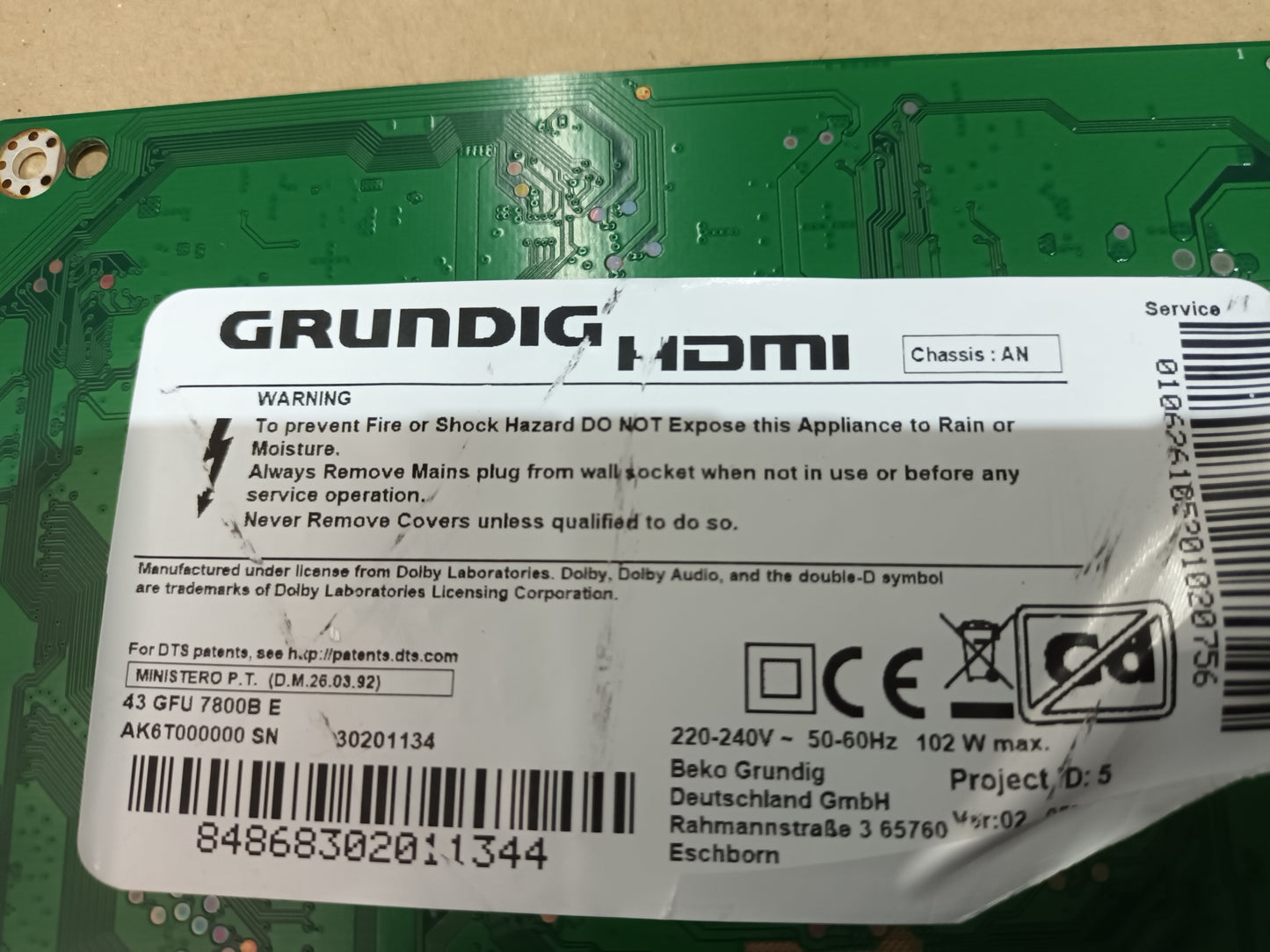 GRUNDIG 43GFU7800BE, COMPONENTES, (ref-31)