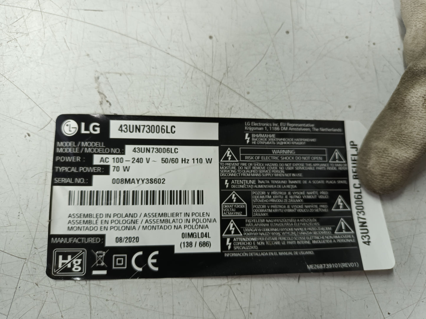 LG43UN73006LC, COMPONENTES TV LG, (ref-34)