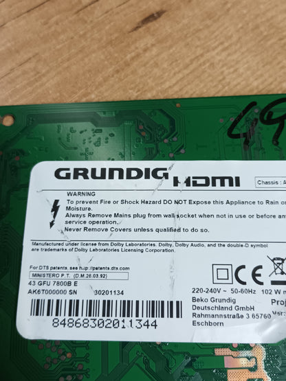 PIES TV GRUNDIG 43GFU7800B E, (ref.-166)