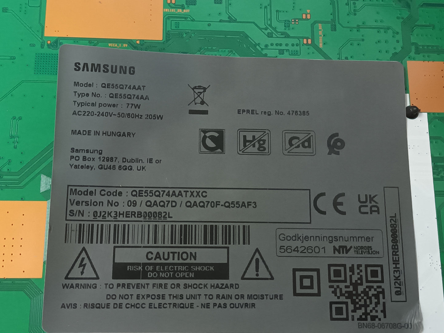 SAMSUNG QE55Q74AAT, COMPONENTES TV, (ref-44)