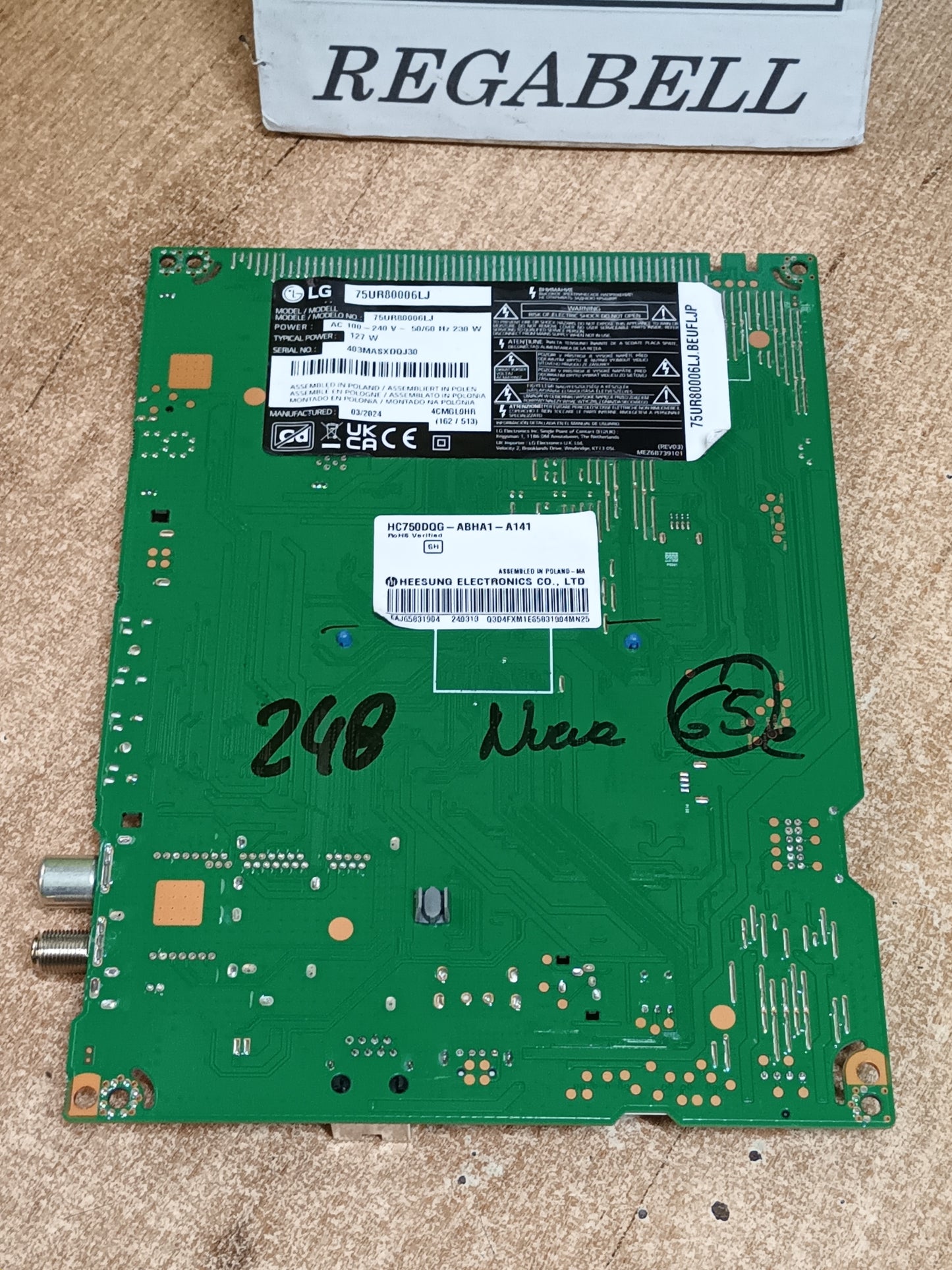 PLACA MAIN, EAX70042603(1.2), EBT67413003, de TV LG75UR80006LJ, NUEVA SIN USAR