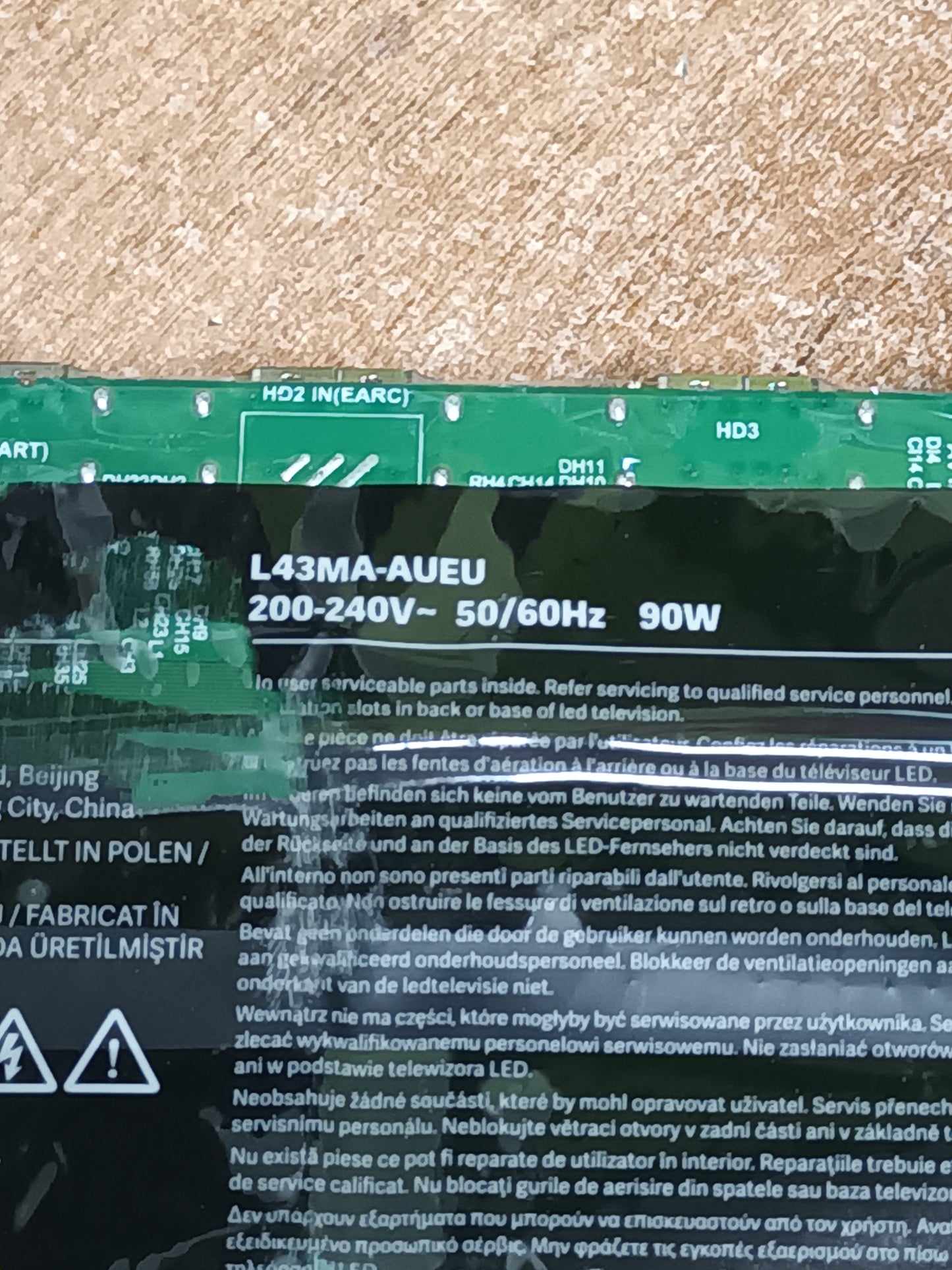 PLACA T-COM, TD-001X, de TV XIAOMI TV L43MA-AUEU, NUEVA