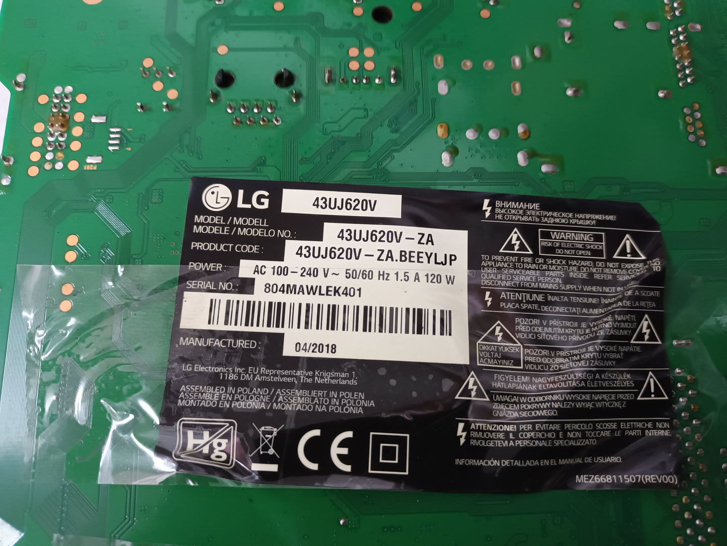 LG43UJ620V COMPONENTES TV, (ref-24)