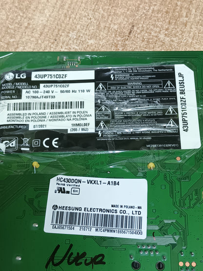 PLACA MAIN, EAX69532504(1.0), EBT66696803, NUEVA SIN USAR, de tv LG43UP751C0ZF