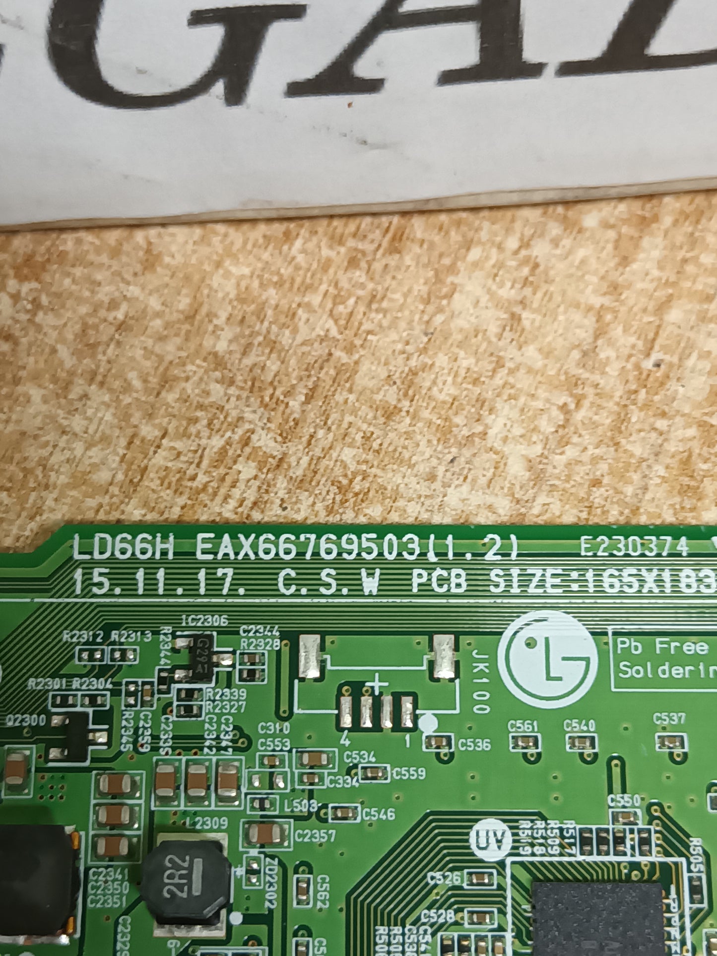 PLACA MAIN, EAX66769503(1.2), EBT64180803, NUEVA SIN USAR, de TV LG43LH604V
