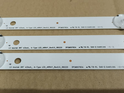 LG43UN71006LB, KIT 3 TIRAS LED, NUEVAS (ref,105)