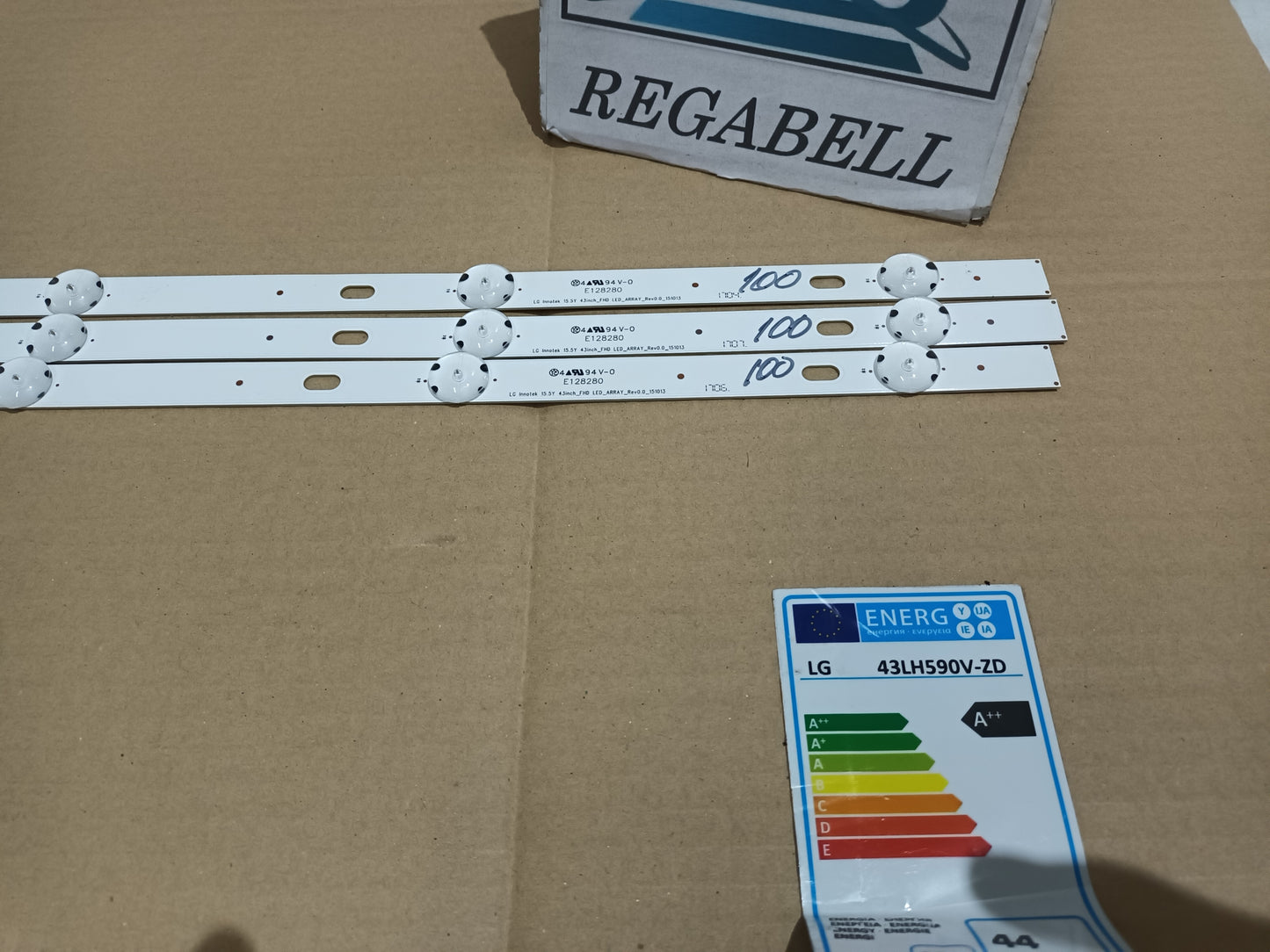 KIT 3 tiras de retroiluminación de LG43LH590V-ZD,