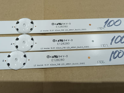 KIT 3 tiras de retroiluminación de LG43LH590V-ZD,