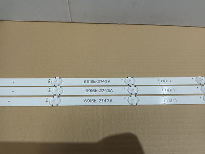LG43LH590A-ZD, KIT 3 TIRAS LED, NUEVAS (ref,114)